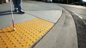 Ugly, yellow, truncated domes for the disabled in San Diego